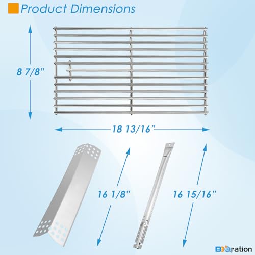 Image of Replacement Parts for Kitchen Aid 720-0733D 720-0954 720-0954R 720-0733 720-0733A 720-0954A 720-0954AC, Cooking Grates, Burner and Heat Plates for KitchenAid Grill Replacement Parts