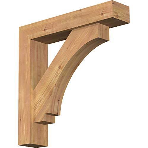 Ekena Millwork BKT0604X26X26IMP05SWR Imperial Block Bracket w/Offset Brace, 26" D x 26" H Rustic Wood, 5 1/2"W Western Red Cedar (Smooth)