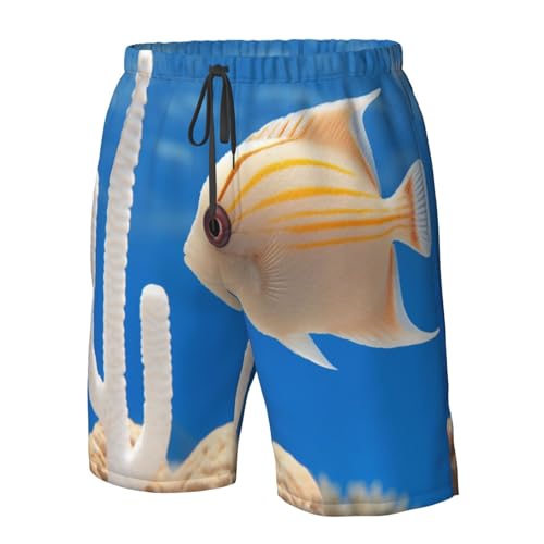 Fish and Coral Men's Beach Pants-Quick-Dry & Comfortable Mens Beach Shorts for Men, Perfect for Surfing and Everyday Wear 6