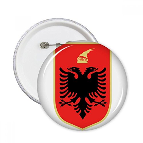 Pins Albanie Tirana badge national rond bouton décoration vêtements 5pcs