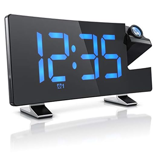 CSL – FM Radioväckarklocka projektionsväckarklocka digital väckarklocka – flip-projektionsdisplay – 2 larmar – 10 volymnivåer – bildimmer – 15 FM radiominne – blå siffror med 3 ljusstyrkenivåer