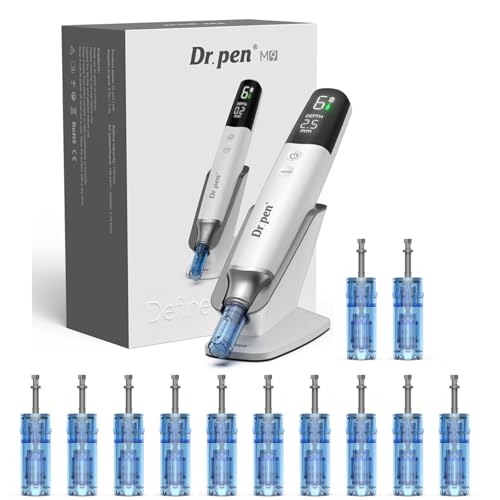 Stylo de beauté Dr. Pen M9 sans fil avec 12 cartouches et 6 vitesses pour soin du visage à la maison