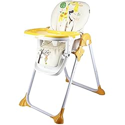Trona Evolutiva Chicco Polly Progres5 Plegable Star Ibaby Pod Giraffe - Trona para Bebes Reclinable, Altura Regulable en 6 Posiciones, Doble Bandeja Extraible, Blanco/Naranja