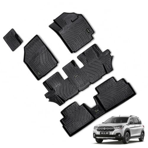 Image of EV MASTER Car Floor Mats for Maruti XL6 Hybrid (2026 Onwards) Complete Set | Waterproof | Anti-Slip | Luxury Premium Car Mat | Full Coverage | Custom Fitted Car Foot Mats (5D Black)
