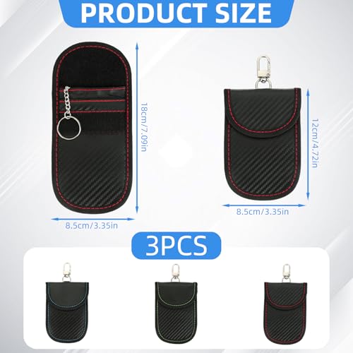 Kigift 3 sztuki osłony na kluczyki samochodowe Keyless Go, ochrona przed kradzieżą RFID, klucze Keyless Go, osłona blokująca RFID, etui na kluczyki samochodowe, karty kredytowe, karty dostępu