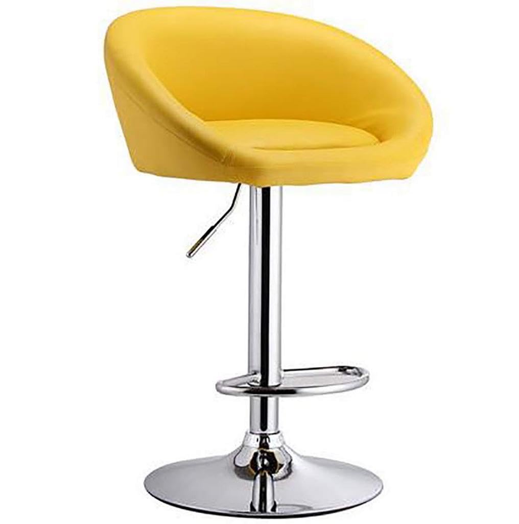 Tabouret de bar réglable en cuir PU et métal robuste