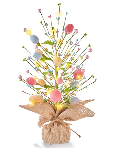 KIVIVO Easter Table Decorations, 18 Inch Easter Egg Tree Decorations,