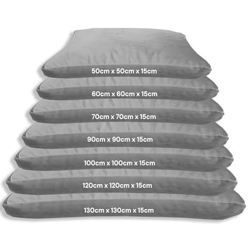 Kosiproducts Beanbag Floor Square Cushions Pillow Plush Velvet 100% Soft Polyester-[70cmx70cm, Silver