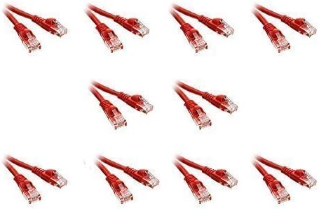 eDragon Cat5e Ethernet Patch Cable, (25 Feet/7.6 Meters), Snagless/Molded Boot, Red, (3 Pack)