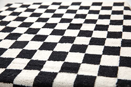 Hohmsp Towel Set, Checkered Towels, 100% Cotton, Color Matching, Super Soft And Absorbent, Fade-Resistant, Cozy, Gifts (4 Hand Towels, Black And Cream) #TOP4