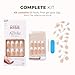 KISS Salon Acrylic French Nail Manicure Set, Medium Length, Square, “Je T'aime”, Nail Kit Includes Pink Gel Nail Glue (Net Wt. 2 g / 0.07oz.), Mini File, Manicure Stick, and 28 Fake Nails (Pack of 2)