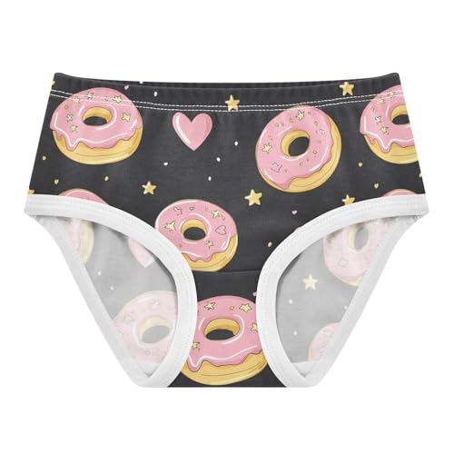 Wusikd Doughnuts Girls' Underwear Cotton Pink Hearts Stars Girls Briefs Soft Toddler Underwear 2T