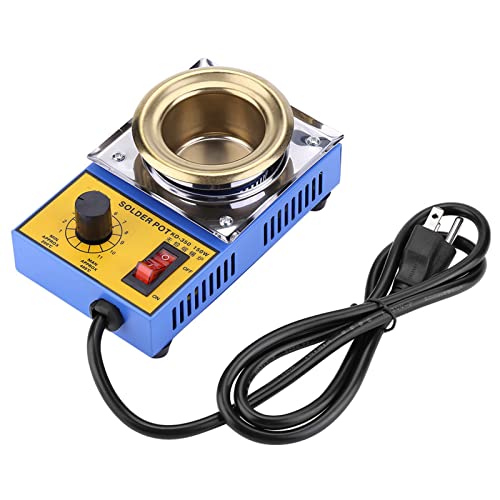 AC 110v 60hz 150w 鉛フリーはんだポット、50mm はんだ吸い取りバス はんだ付けおよびはんだ付けバス用チタンプレート、温度範囲 200-450℃ (米国プラグ)