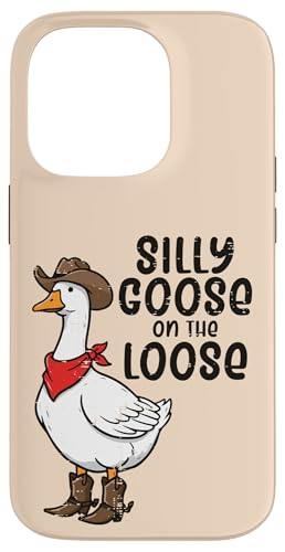 Goose Silly On The Loose Cowboy �ʔ������� �����Y ���f�B�[�X �L�b�Y �X�}�z�P�[�X iPhone 14 Pro �p