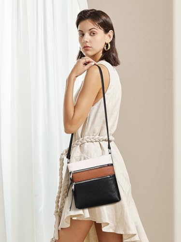 Image of CLUCI Crossbody Purses for Women, Medium Size Zipper Pocket Adjustable Strap, Soft Leather Women's Shoulder Handbags