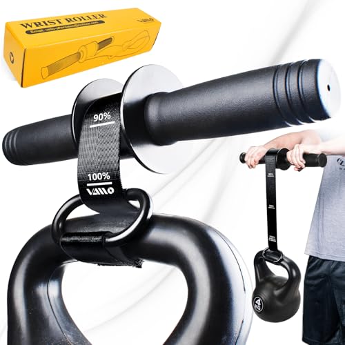 VAIIO Forearm Strengthener and Wrist Roller with Quick Locking Mechanism - Durable PVC Anti-Slip...