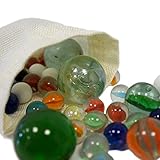 Achtung: Geeignet sind die Glasmurmeln für Kinder ab 3 Jahren.