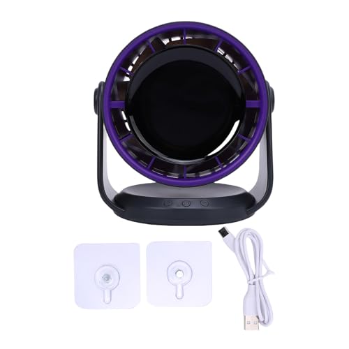 Fdit Ventilador de Escritorio Montado en la Pared Tranquila Pantalla Digital, 100 Velocidades Ventilador de Mesa Portátil Recargable para el Dormitorio en casa. (GREY)