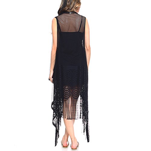 Women's Summer Beachwear Cover Up Draped Vest and Cardigan2