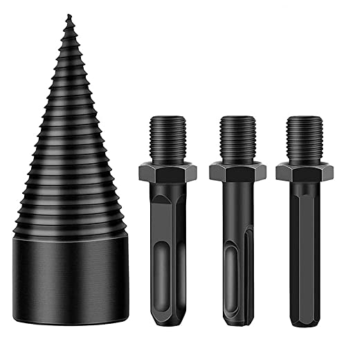Foret à bois de chauffage 32mm cône fendu avec tige hexagonale ronde carrée 4 pièces