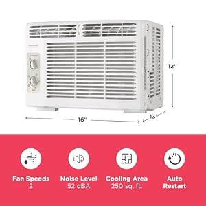 Frigidaire 5,000 BTU Window-Mounted Air Conditioner, Cools Up to 150 Sq. Ft., Quiet Operation, Effortless Temperature Control, 2 Fan Speeds, Auto Restart, White — photo 3 of 6