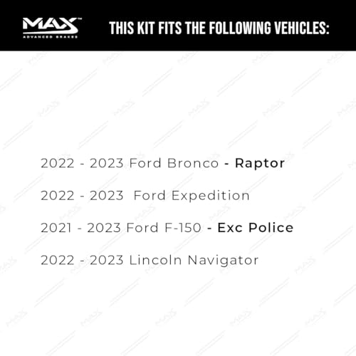 Image of MAX Advanced Brakes - Front Brake Kit For 2021-2023 Ford F-150, 2022-2023 Ford Expedition, Lincoln Navigator| Carbon Ceramic Brake and Rotor Kit| Cross-Drilled Brake Rotors