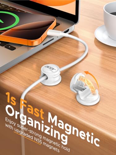 acer 9 Pack Magnetic Rotatable Cable Clips, Cord Holder for Desk Nightstand - image 2