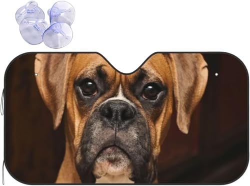 自動車サンシェード 日焼け対策 日差しカット ボクサー犬 遮光サンシェード日よけ 遮光マジカルシェード カンタン装着 遮光 断熱 紫外線カット 車用サンシェード M