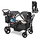 Radio Flyer Voya Stroller Wagon, 2-Sitzer-Kinderwagen für Kinder zum Sitzen, Baby-Bollerwagen mit Verdeck, Doppel-Kinderwagen, Faltbarer Wagen mit Sitzen, Bollerwagen für Kinder