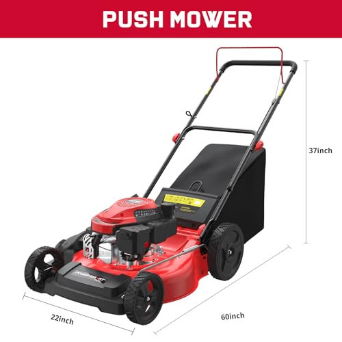 PowerSmart Gas Lawn Mower 21-Inch 144cc OHV Engine 3-in-1 Push Mower with Bagging - Image 7