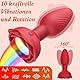 APP Analvibratoren für Männer in Blütenform mit Regenbogen-LED – 10 Vibrationsmodi & 360° Rotation zur Prostata Stimulation, Buttplug Sexspielzeug für die Männer, Frauen & Paare, Analplug, Anal dildo