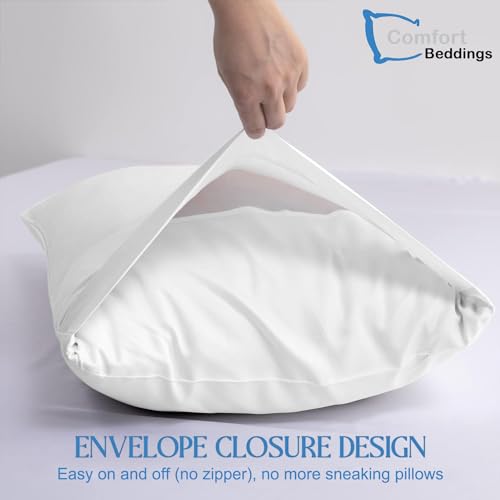 Image of Comfort Beddings Pack of 2 Toddler Pillowcases 14x20 Premium 100% Cotton Blend White Toddler Pillow Case Envelope Closure, Super Soft Nursery Pillow Covers - Perfect for Kids (Size-14x20, White)