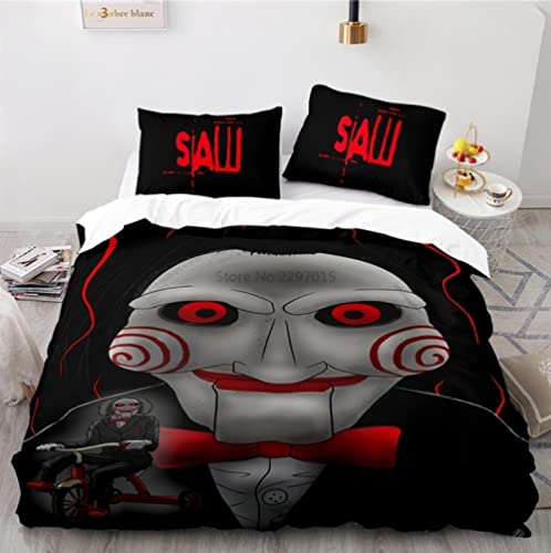 Juego De Ropa De Cama 3D De Sierra De Película De Terror Juegos De Fundas De Edredón con Fundas De Almohada Textiles para El Hogar Tamaño Doble Queen King para Decoración De Dormitorio 200 * 200cm