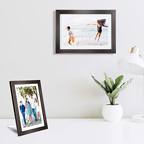 BIHIWOIA Digital Picture Frame WiFi 10.1 inch IPS Touch Screen HD Display Digital Photo Frame, 16GB Storage, Auto-Rotate, Share Photos &Videos via Frameo APP(Brown) - Thumbnail 6