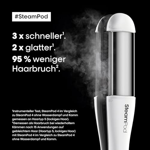 Foto von L'Oréal Professionnel SteamPod 4, All-in-One-Dampfstyler, Professionelles Glätteisen mit Dampftechnologie, für alle Haartypen, glatt bis lockig