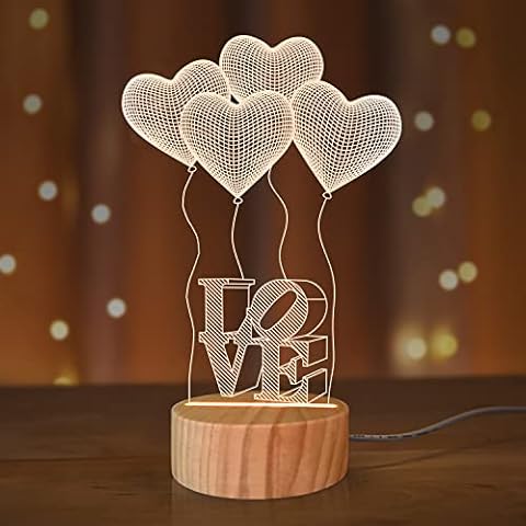 Luz nocturna 3D I Love You Cover