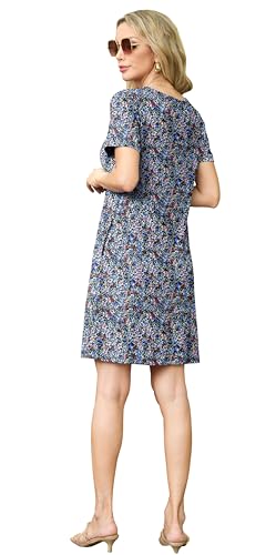 Robe à manches courtes et col rond dotée d'une poche latérale - 5
