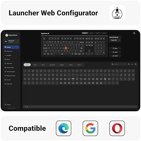 Keychron KJ5 Wireless Mechanical Keyboard - 100% Full-Size Layout Brown Switch, QMK RGB Backlit, 2.4G/Bluetooth/USB-C, Double-Shot Cherry PBT Keycaps, 3750mAh Battery, Mac/Win/Linux Compatible - White - 1