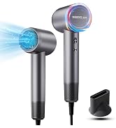 Ionic Hair Dryer for Women & Men,Powerful 1500W Blow Dryer with Nozzle, 3 Speeds and 5 Temps,Ther...
