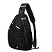 Black Sports Men Mens 1 Sling Backpack Breathable Lightweight Chest Bag Leather Tactical Shoulder Bags Packs Day Pack Daypack Cross Body Crossbody for Women Men Teens Waterproof Hiking Travel Bag USB