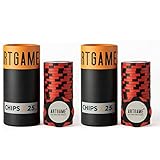 ARTGAME 14 Grams Clay Poker Chips, Minimalism Chip Easy to Recognize Numbered Chips and Color Blank Chips-Pack of 50 Chips…