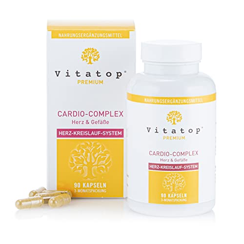 Vitatop CARDIO-COMPLEX Herz & Gefäße, 90 Kapseln, Premium-Nahrungsergänzungsmittel, abgestimmt auf das kardiovaskuläre System, 3-Monats-Vorrat, Laborgeprüft, vegan Cover