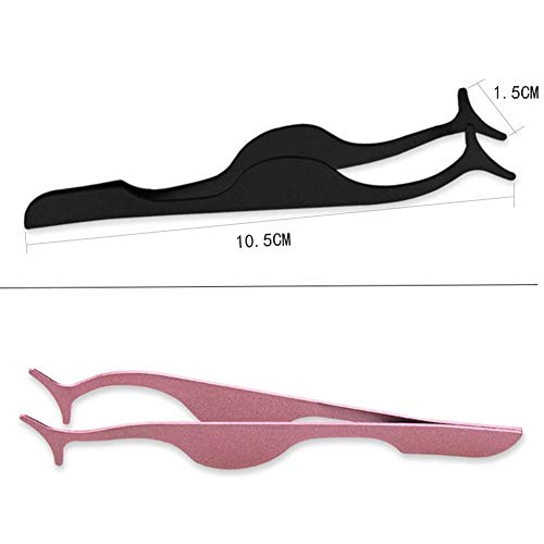 Eyelashes Tweezers Professional Eyelash Extension 3PCS False Eyelash Applicator Tool Remover Clip Stainless Steel(Black, Champagne Purple,Assorted Color)