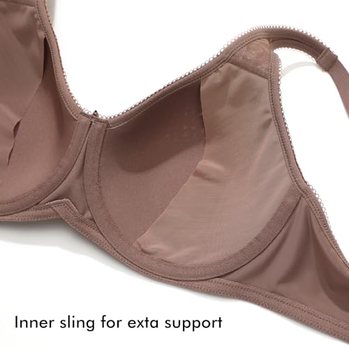Image of DELIMIRA Women's Seamless Tshirt Plus Size Bras | Full Coverage, Underwire, Lightly Lined, Up to F