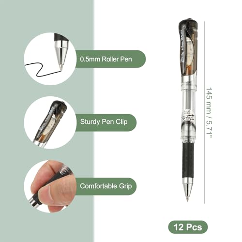 Bolígrafos Roller M&G 0.5mm, 12 unidades tinta negra miniatura 2