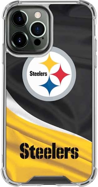 Skinit Clear Phone Case Compatible with iPhone 14 Pro Max - Officially Licensed NFL Pittsburgh Steelers Design