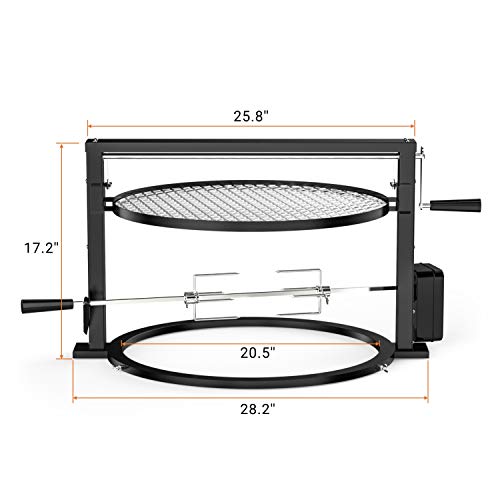 onlyfire Santa-Maria Style Grill Rotisserie System Adjustable Cooking Grate Attachment for Weber 22 inch Kettle Grills Backyard Grilling onlyfire Santa-Maria Style Grill Rotisserie System Adjustable Cooking Grate Attachment for Weber 22 inch Kettle Grills Backyard Grilling