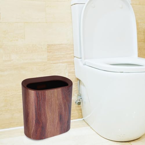 Caneca estrecha de basura con diseño mármol para baño miniatura 7