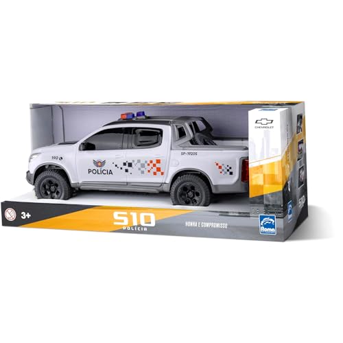 Carro de Polícia Caminhonete S10 da PM 35cm que Abre Caçamba