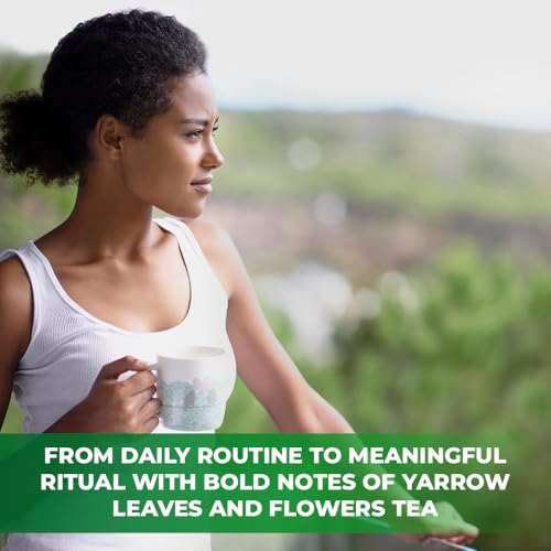 Image of 50 Bags Yarrow Herb Dried Yarrow Leaf & Flower Herbal Tea (Achillea Millefolium Tea) - 50 Count 1.5g Bags Herb Tea Milenrama Hojas